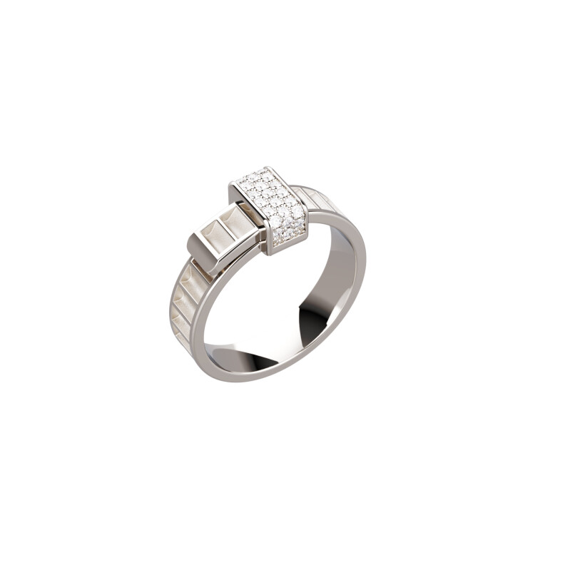 Bague Unknow Brand Bind Me en or blanc et diamants