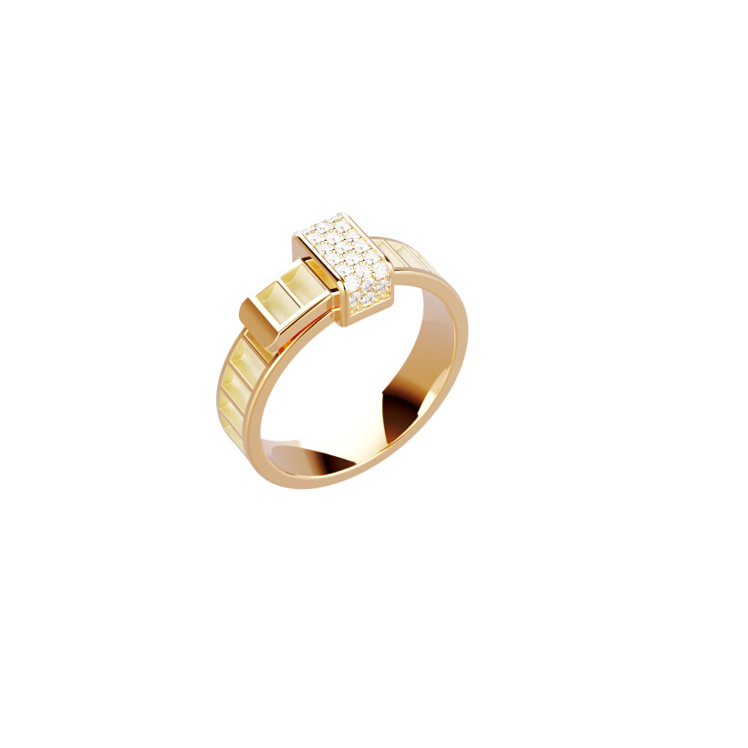 Bague Unknow Brand Bind Me en or jaune et diamants