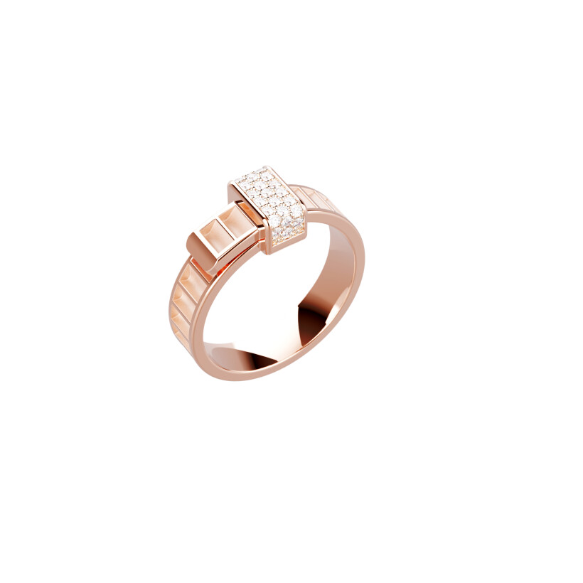 Bague Unknow Brand Bind Me en or rose et diamants