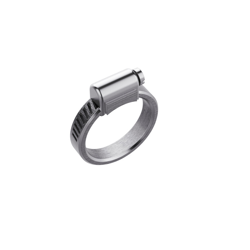 Bague Unknow Brand Love Affair en argent DLC gris anthracite