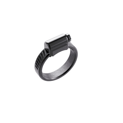 Bague Unknow Brand Love Affair en argent DLC noir