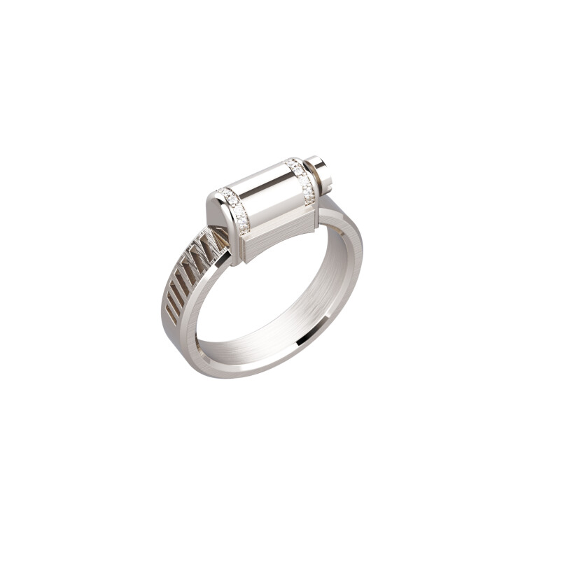 Bague Unknow Brand Love Affair en argent et diamants