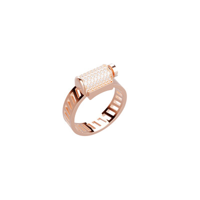 Bague Unknow Brand Love Affair en or rose et diamants