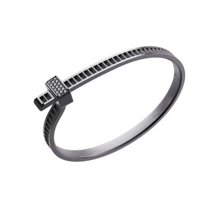 Bracelet Unknow Brand Bind Me en argent DLC noir et diamants noirs