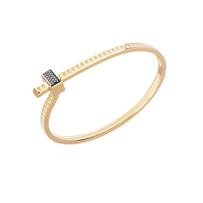 Bracelet Unknow Brand Bind Me en or jaune et diamants noirs