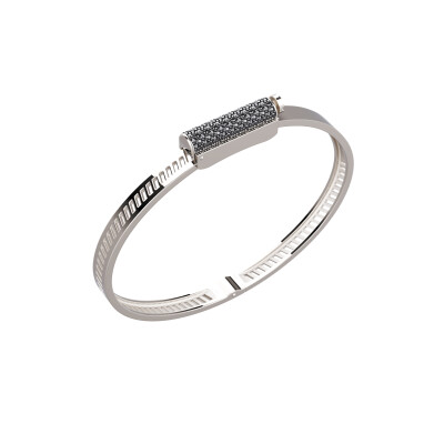 Bracelet Unknow Brand Love Affair en or blanc et diamants noirs