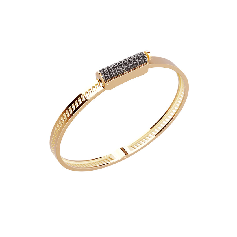 Bracelet Unknow Brand Love Affair en or jaune et diamants noirs