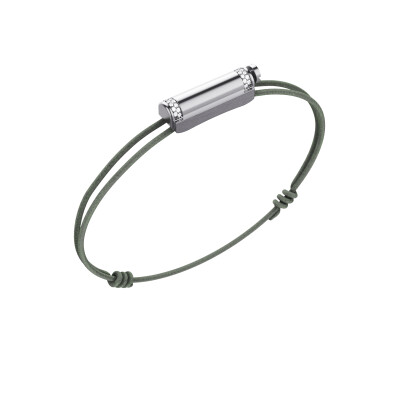 Bracelet cordon Unknow Brand Love Affair en argent DLC gris anthracite et diamants