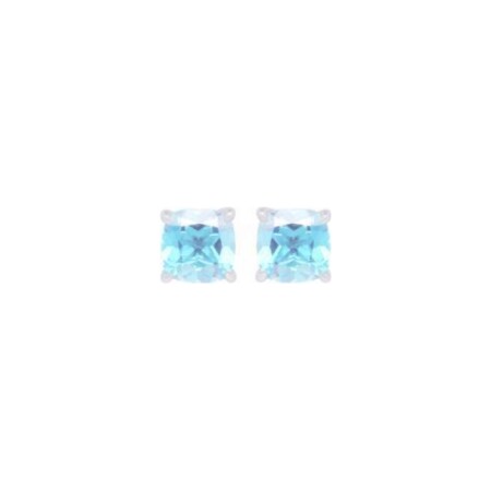 Boucles d'oreilles Gringoire Joaillerie en or blanc et topaze bleue