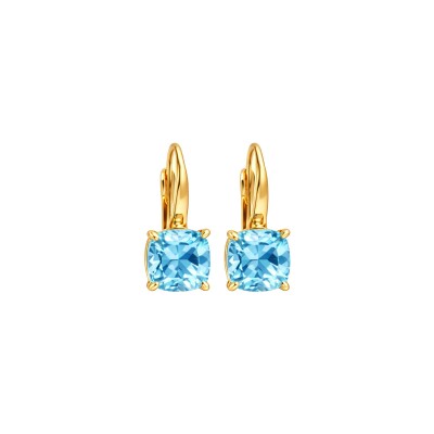 Boucles d'oreilles Gringoire Joaillerie en or jaune et topaze bleue