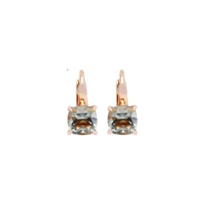 Boucles d'oreilles Gringoire Joaillerie en or rose et quartz vert