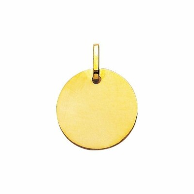 Plaque ronde en or jaune