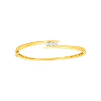 Bracelet jonc en vermeil et oxyde de zirconium
