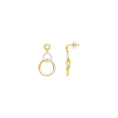 Boucles d'oreilles en vermeil et oxyde de zirconium
