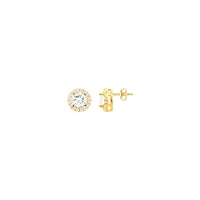 Boucles d'oreilles en vermeil et oxyde de zirconium