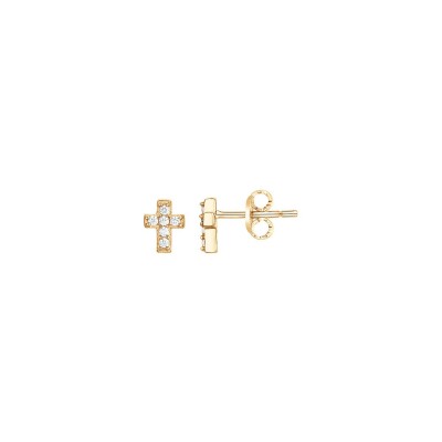 Boucles d'oreilles en vermeil et oxyde de zirconium