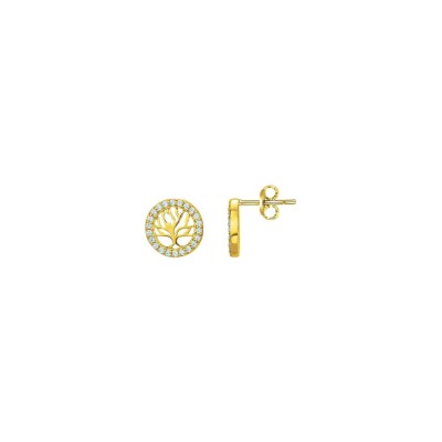 Boucles d'oreilles en vermeil et oxyde de zirconium
