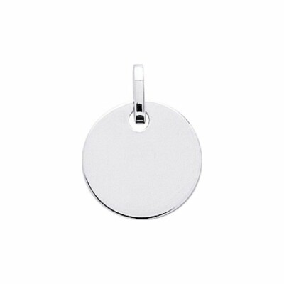 Plaque ronde en or blanc