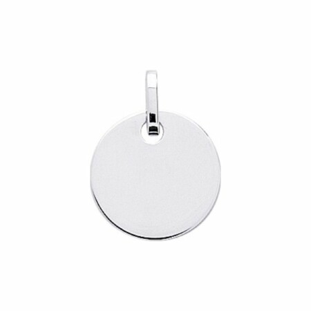 Plaque ronde en or blanc