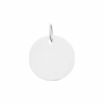 Pendentif plaque en or blanc