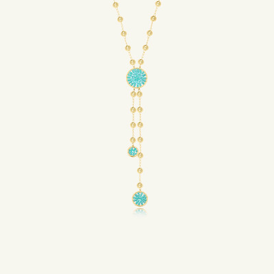 Collier Sàntibé Bijoux Venezia en laiton, métal doré et perles crystalline