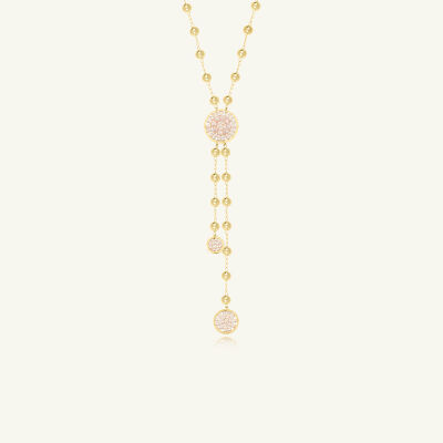 Collier Sàntibé Bijoux Venezia en laiton, métal doré et perles sable