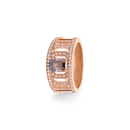 Bague Alcazar en or rose, diamants bruns et diamants