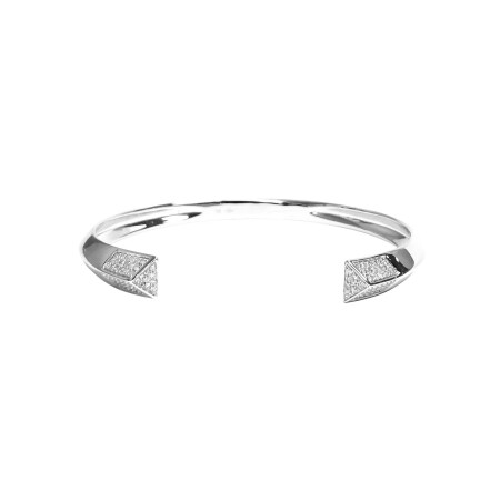 Bracelet jonc Isabelle Barrier en or blanc et diamants de 0.48ct