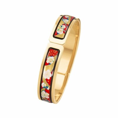 Bracelet FREYWILLE Hommage à Vincent van Gogh - L'Amandier Rouge éclat en email plaqué or jaune, taille M