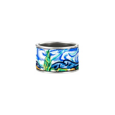 Bague Diva FREYWILLE Hommage à Vincent van Gogh en émail, rhodium et palladium