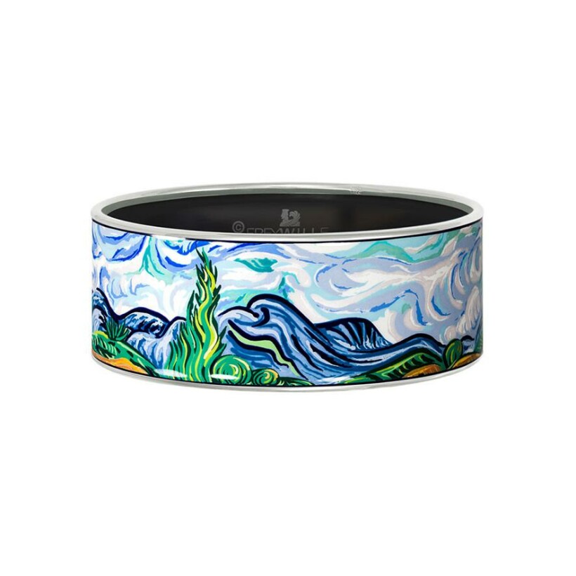 Bracelet cerclé Donna FREYWILLE Hommage à Vincent van Gogh en émail, rhodium et palladium, taille L