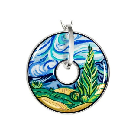 Pendentif Luna Piena FREYWILLE Hommage à Vincent van Gogh en émail, rhodium et palladium