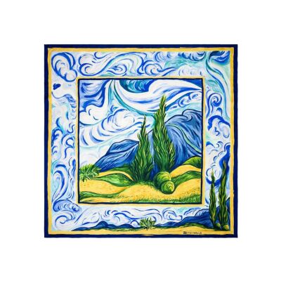 Carré soie 90x90 FREYWILLE Hommage à Vincent van Gogh en soie