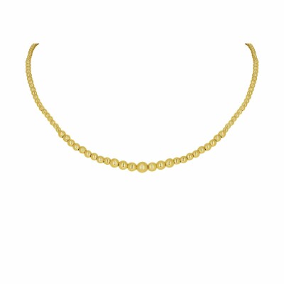 Collier boules dégradées 3 à 6mm en or jaune, 42cm