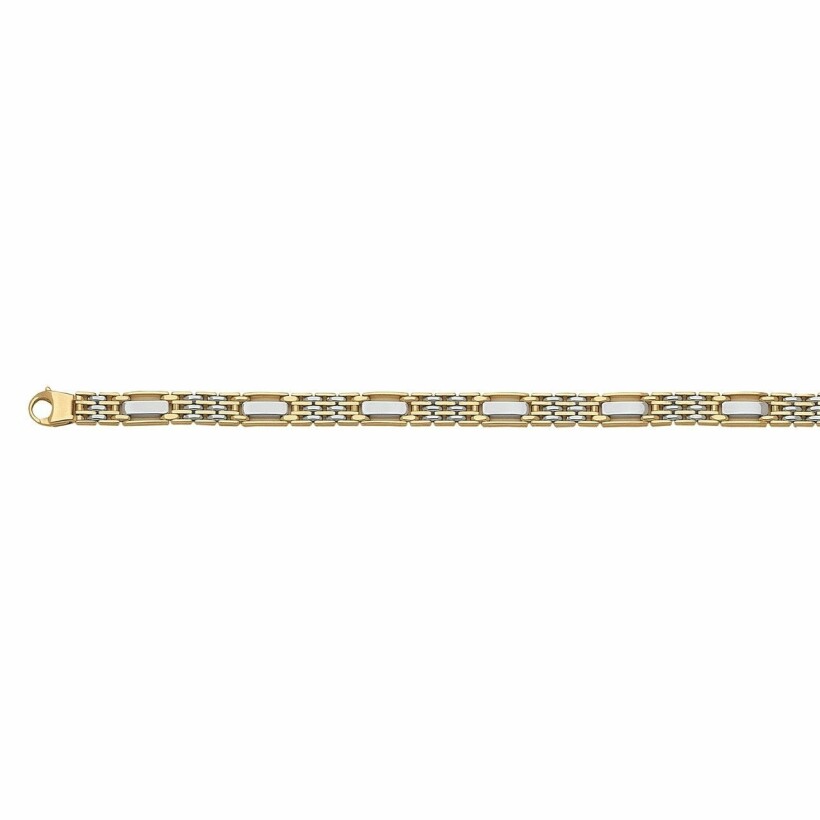Bracelet en or jaune et or blanc, 21cm