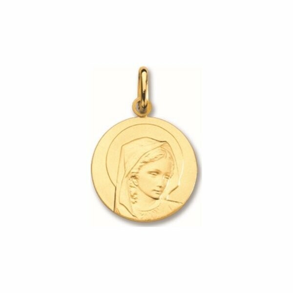 Médaille vierge auréolée en or jaune