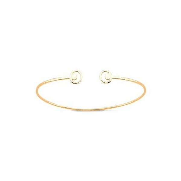 Bracelet jonc ouvert cercles en or jaune