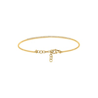 Bracelet jonc en or jaune et diamants