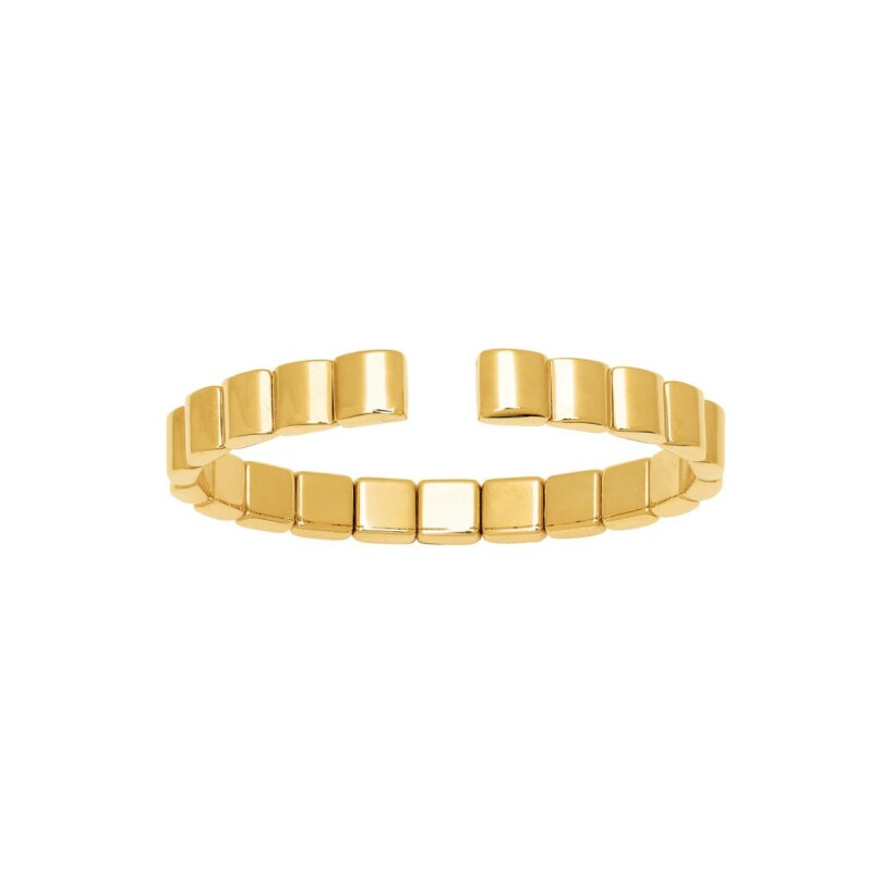 Bracelet jonc ouvert, motif cubes en or jaune