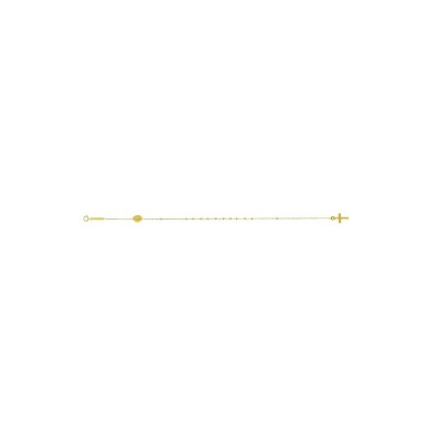 Bracelet chapelet croix et vierge miraculeuse en or jaune