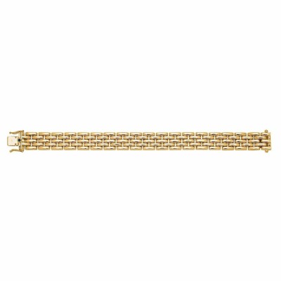 Bracelet grains de riz en or jaune, 17cm