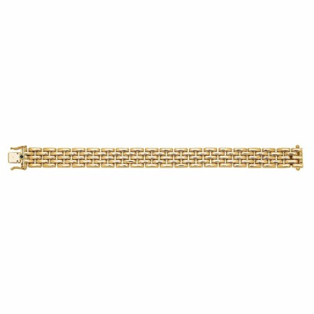 Bracelet grains de riz en or jaune, 17cm