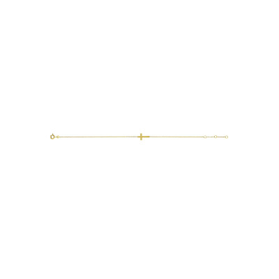 Bracelet croix sur chaîne en or jaune