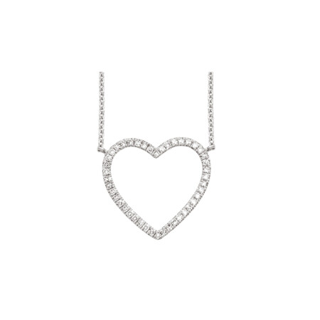 Collier Cœur en or blanc et diamants