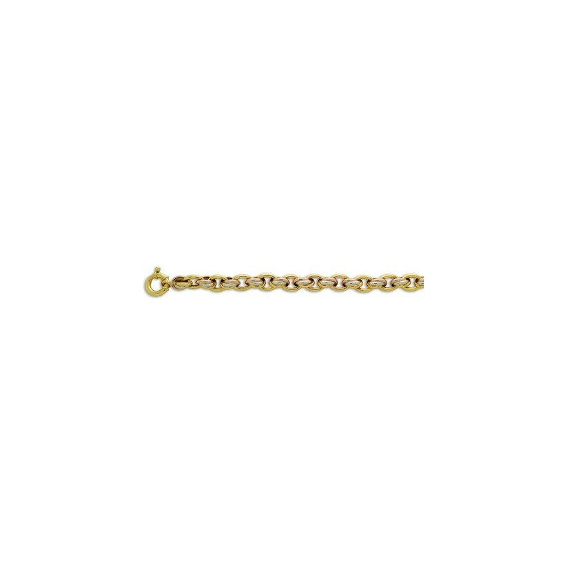 Bracelet en or rose, or blanc et or jaune, 20cm