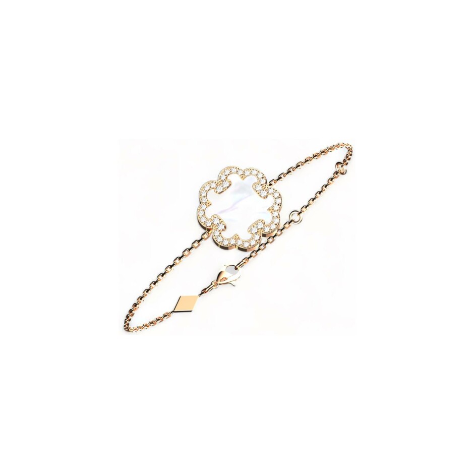 Bracelet A-J Aubert Volutes en or rose, diamants et nacre
