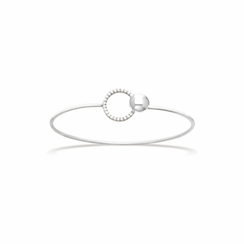 Bracelet jonc motif Cercle en argent et oxydes de zirconium