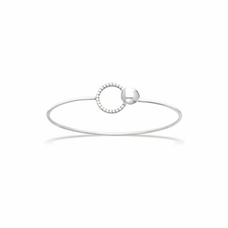 Bracelet jonc motif Cercle en argent et oxydes de zirconium