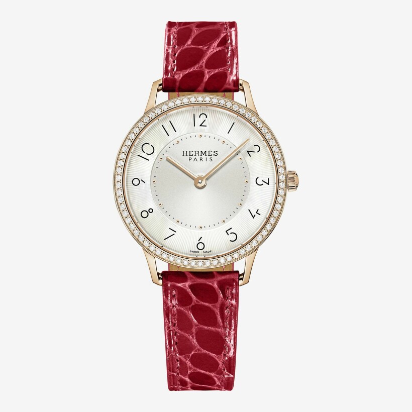 Hermès Slim d'Hermès M diamond bezel watch