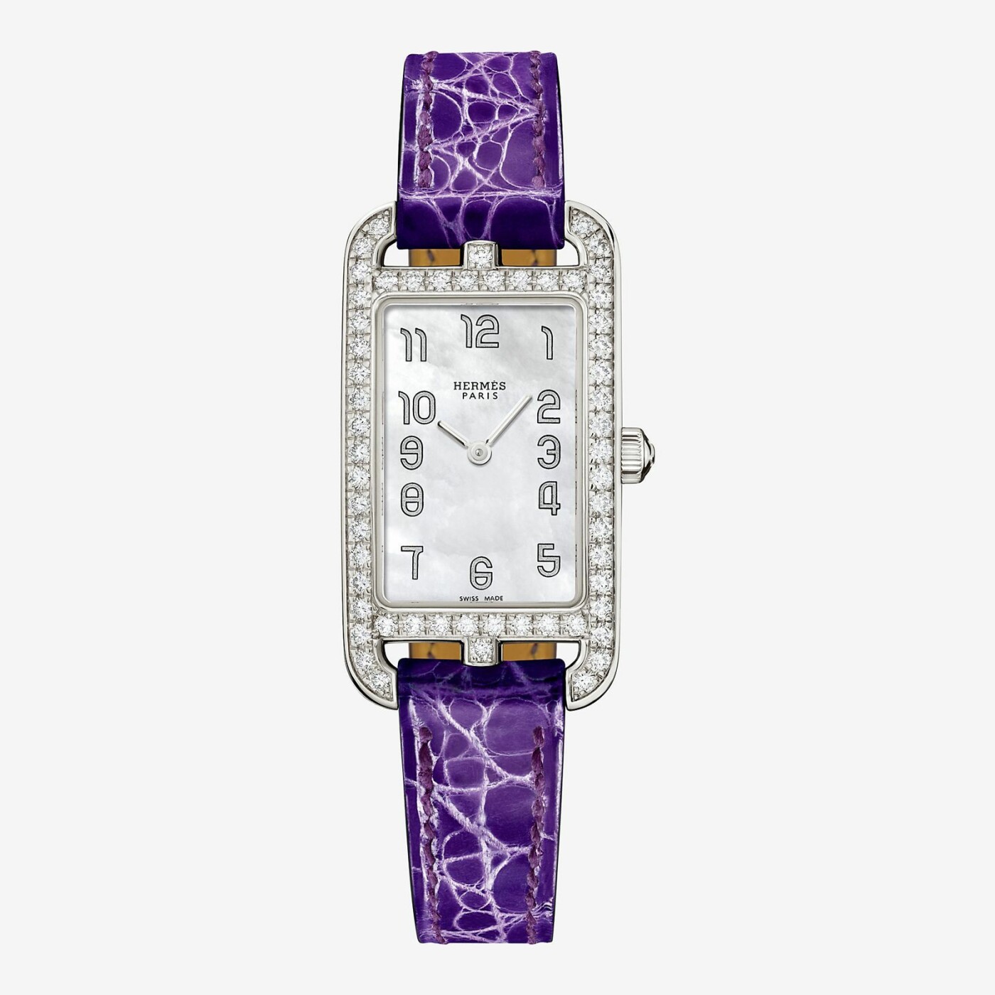 Montre Hermès Nantucket PM lunette sertie de diamants